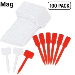 28 100 Pack Mini Plastic Plant Markers for Seedlings and Small Pots