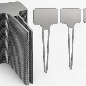 30 30 Pack Metallic Plant Markers with Zinc Alloy Stakes and Engravable Surface