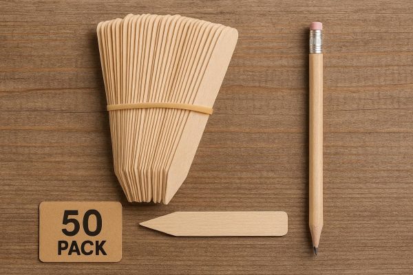 26 50 Pack Wooden Plant Labels with Pencil for Seed Starting and Potting