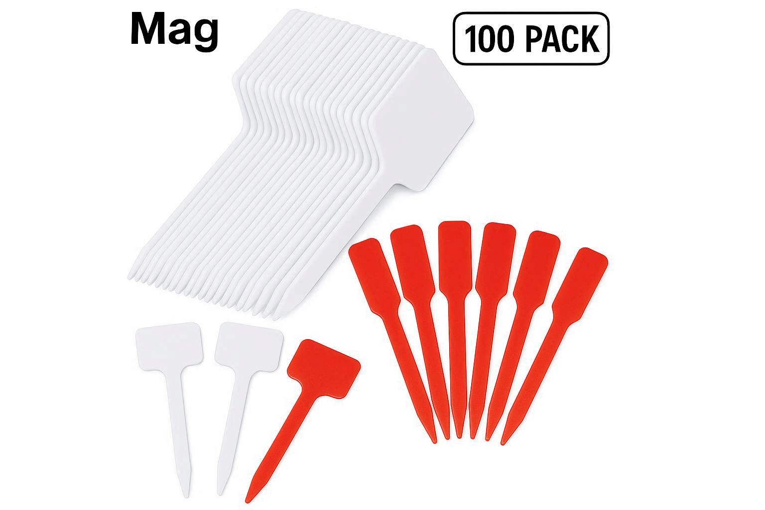 100 Pack Mini Plastic Plant Markers for Seedlings and Small Pots - Image 1