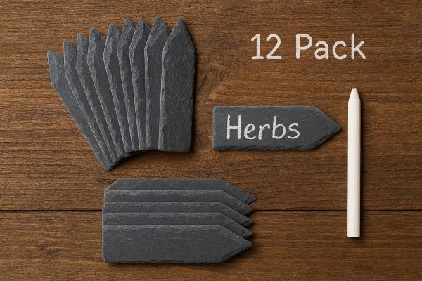 29 12 Pack Slate Plant Labels with Chalk Pencil for Rustic Garden Decor