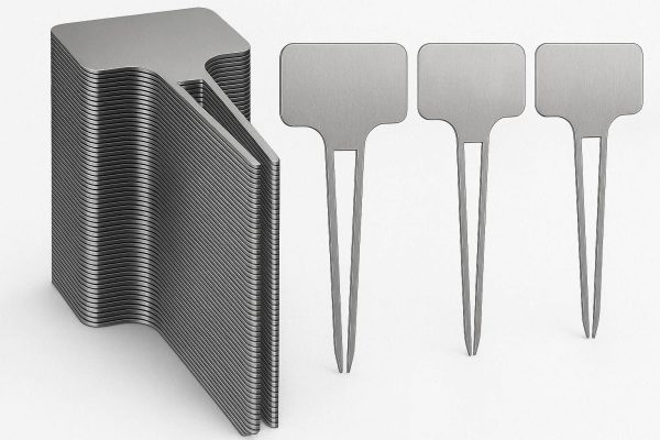 30 30 Pack Metallic Plant Markers with Zinc Alloy Stakes and Engravable Surface